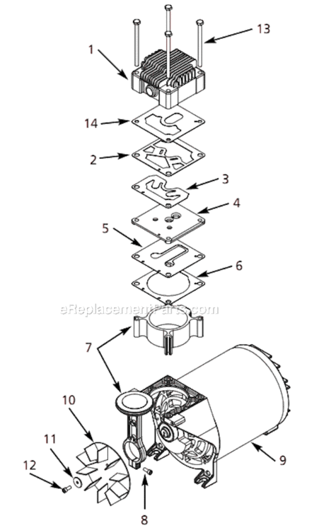 Page A Diagram and Parts List for WL361504AJ 2003 Campbell Hausfeld Compressor